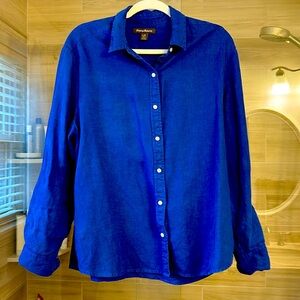 Tommy Bahama size large royal blue linen blouse!!!!